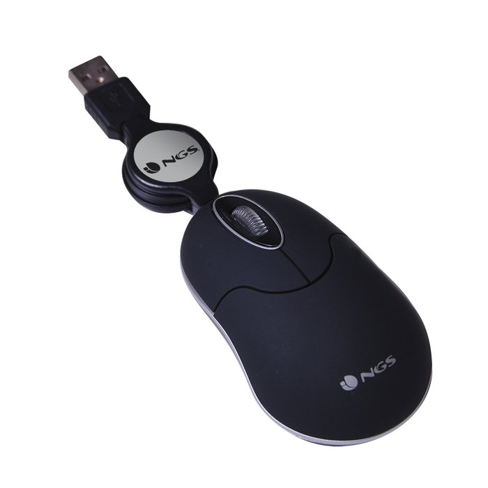 NGS Ratón Óptico Mini SIN Black Negro